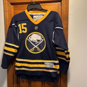 YOUTH Reebok Navy and Gold Buffalo Sabres Hockey Jersey S/M